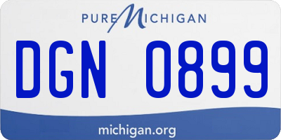 MI license plate DGN0899