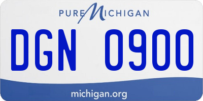 MI license plate DGN0900