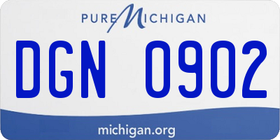 MI license plate DGN0902