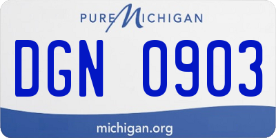 MI license plate DGN0903