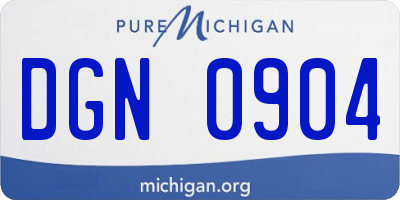 MI license plate DGN0904