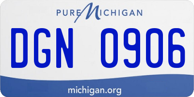 MI license plate DGN0906