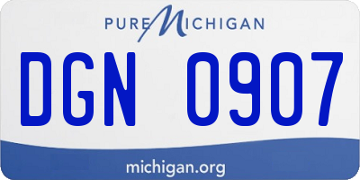 MI license plate DGN0907