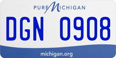 MI license plate DGN0908
