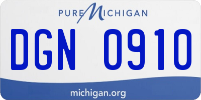 MI license plate DGN0910