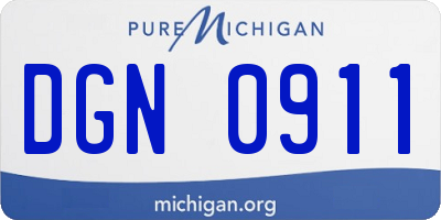 MI license plate DGN0911