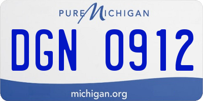 MI license plate DGN0912