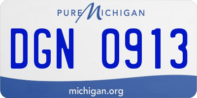 MI license plate DGN0913