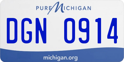 MI license plate DGN0914
