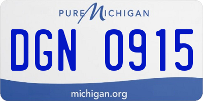 MI license plate DGN0915