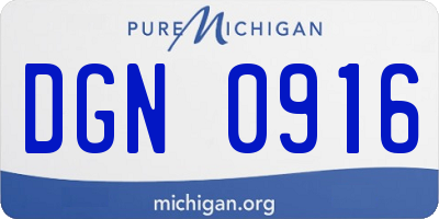 MI license plate DGN0916