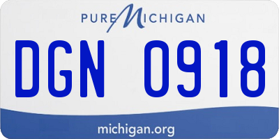 MI license plate DGN0918