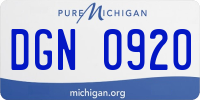 MI license plate DGN0920
