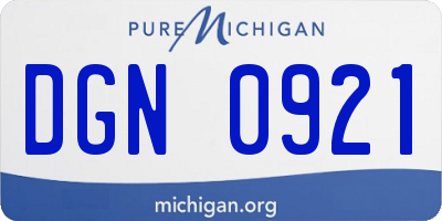 MI license plate DGN0921