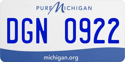 MI license plate DGN0922