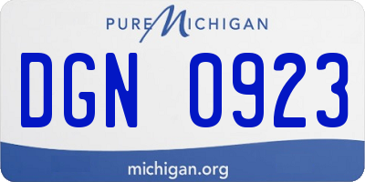 MI license plate DGN0923