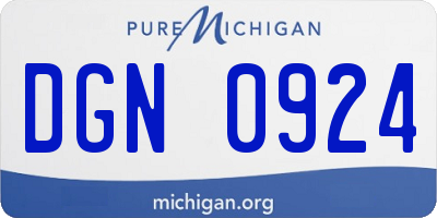 MI license plate DGN0924