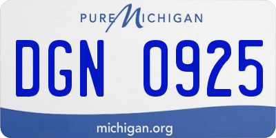 MI license plate DGN0925