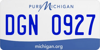 MI license plate DGN0927