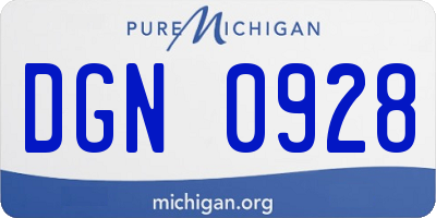MI license plate DGN0928