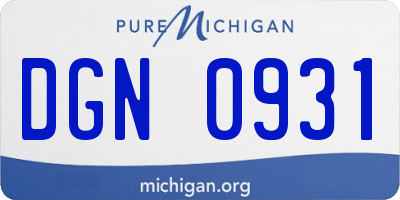 MI license plate DGN0931