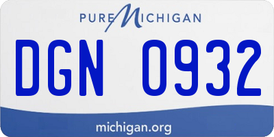 MI license plate DGN0932