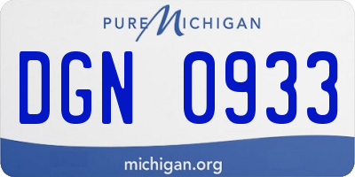 MI license plate DGN0933