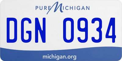 MI license plate DGN0934