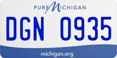 MI license plate DGN0935