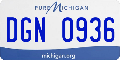MI license plate DGN0936