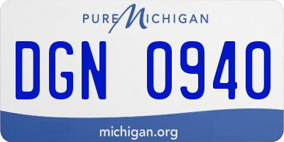 MI license plate DGN0940