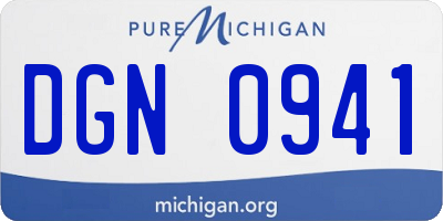 MI license plate DGN0941