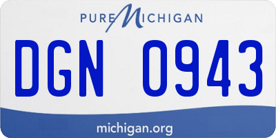 MI license plate DGN0943