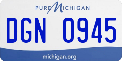 MI license plate DGN0945