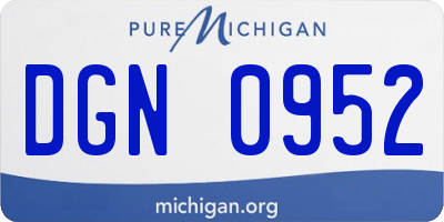 MI license plate DGN0952