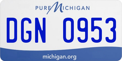 MI license plate DGN0953