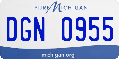 MI license plate DGN0955