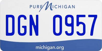 MI license plate DGN0957