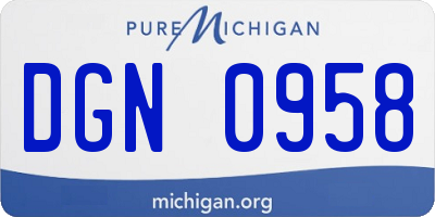 MI license plate DGN0958