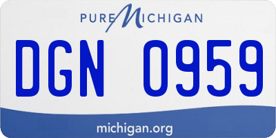 MI license plate DGN0959
