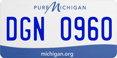MI license plate DGN0960