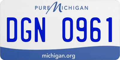 MI license plate DGN0961