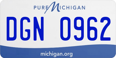 MI license plate DGN0962