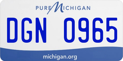 MI license plate DGN0965