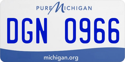 MI license plate DGN0966