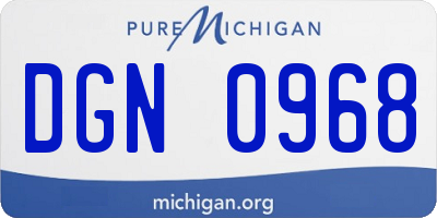 MI license plate DGN0968