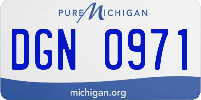MI license plate DGN0971