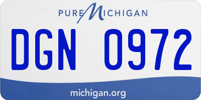 MI license plate DGN0972