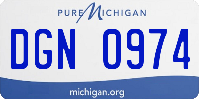 MI license plate DGN0974