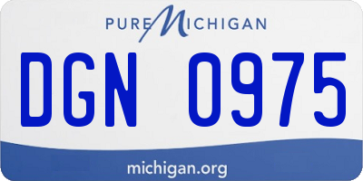MI license plate DGN0975